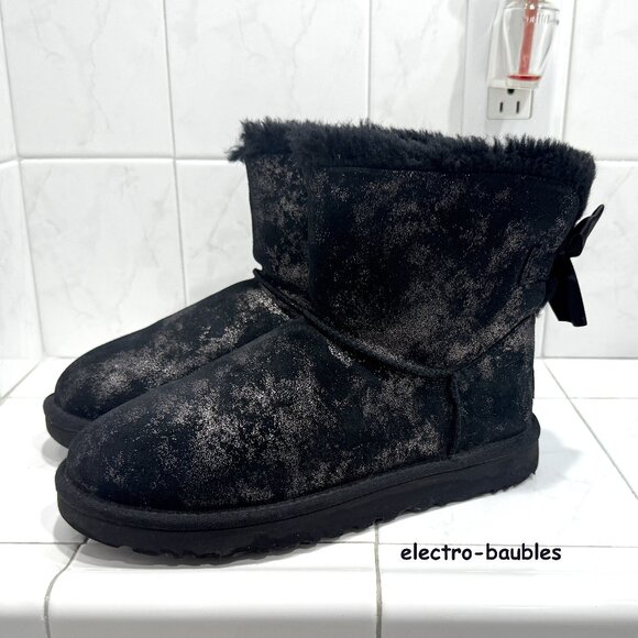 Black Ugg Australia Boots Sz 8 With Metallic Sparkle - MINT Condition - Picture 16 of 16